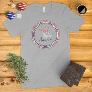 United States of America Circle Wreath Ladies' T-Shirt