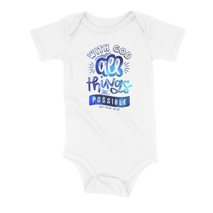 All Things Are Possible Blue Galaxy Onesie