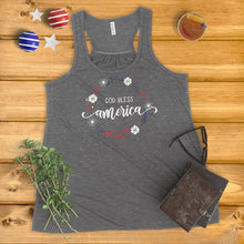 Load image into Gallery viewer, God Bless America Floral Wreath Ladies&#39; Tank Top
