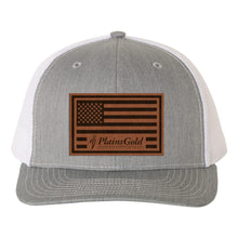 Load image into Gallery viewer, Plains Gold USA Flag Trucker Hat
