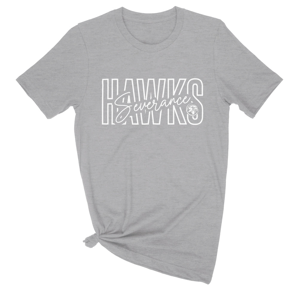 Severance MS Women's Heather CVC Short Sleeve Tee (Block Logo)