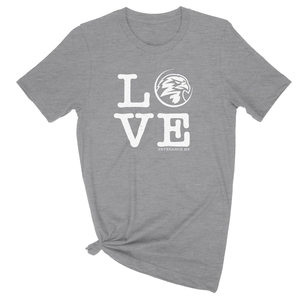 Severance MS Women's Heather CVC Short Sleeve Tee (LOVE Logo)