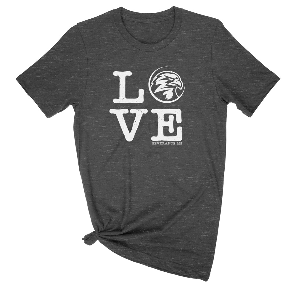 Severance MS Women's Heather CVC Short Sleeve Tee (LOVE Logo)