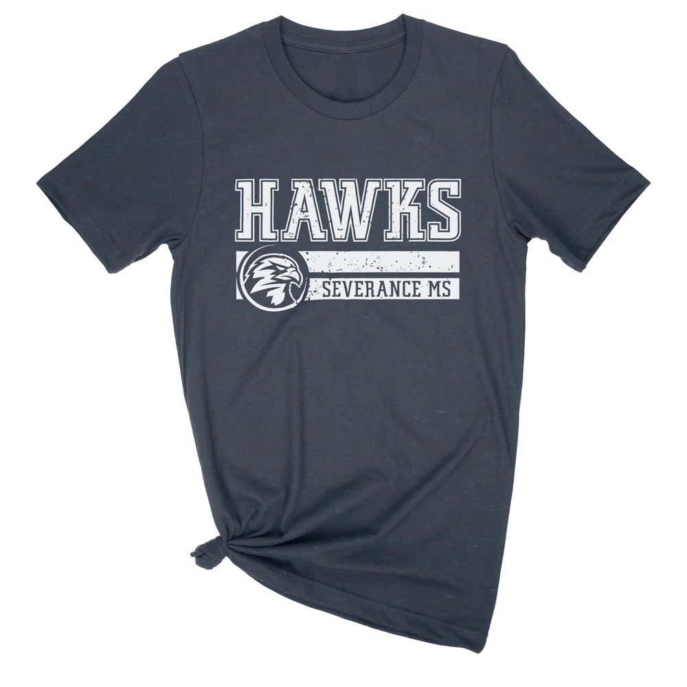 Severance MS Women's Heather CVC Short Sleeve Tee (Athletic Logo)