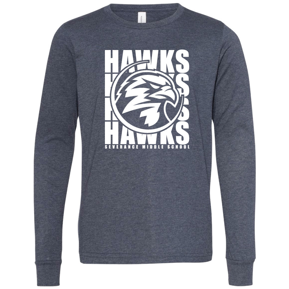 Severance MS Adult CVC Long Sleeve Tee (Hawks Logo)