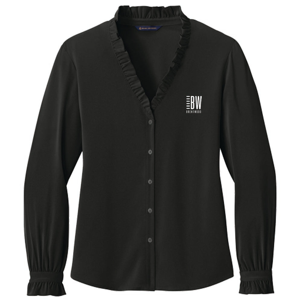 Engage Management Brooks Brothers® Women’s Long Sleeve Ruffle Collar Blouse
