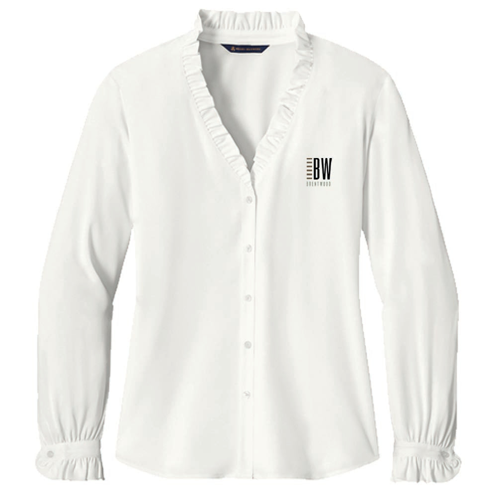 Engage Management Brooks Brothers® Women’s Long Sleeve Ruffle Collar Blouse