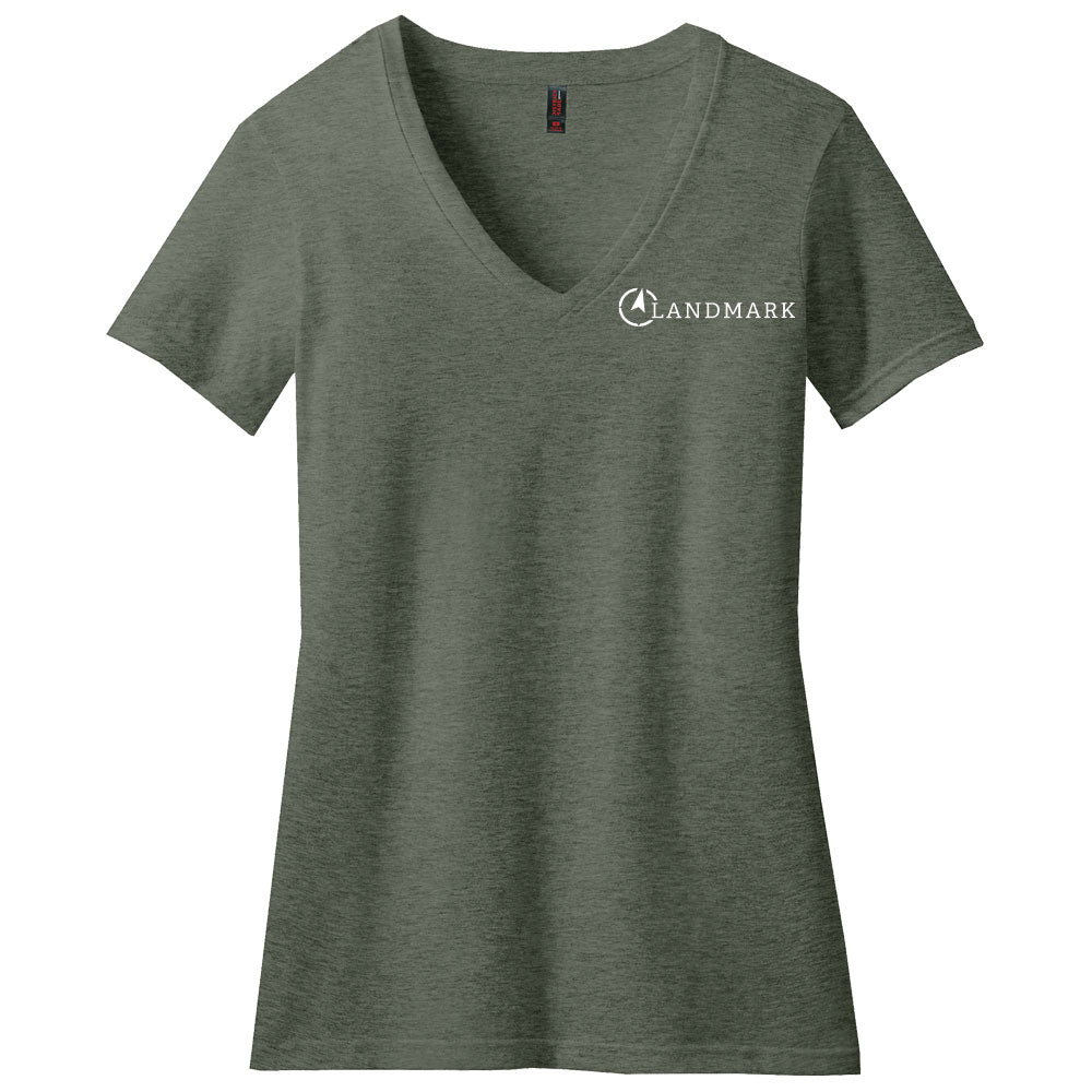 Landmark District® Women’s Perfect Blend® CVC V-Neck Tee