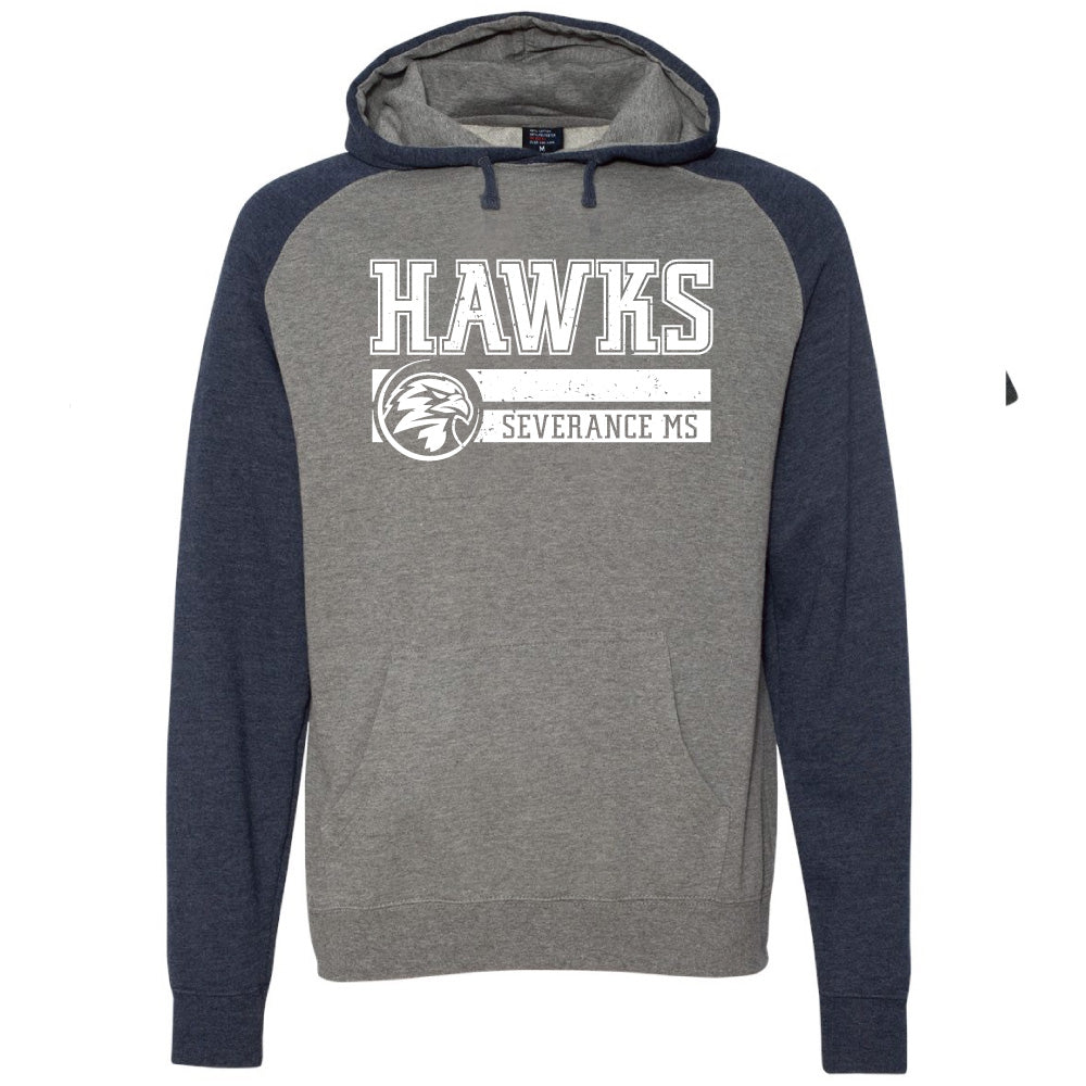Severance MS Youth & Adult Raglan Hooded Sweatshirt (Athletic Logo)