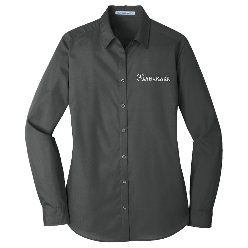 Landmark Port Authority® Women's Long Sleeve Poplin Shirt