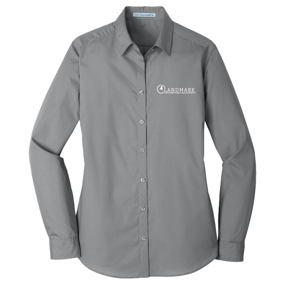 Landmark Port Authority® Women's Long Sleeve Poplin Shirt