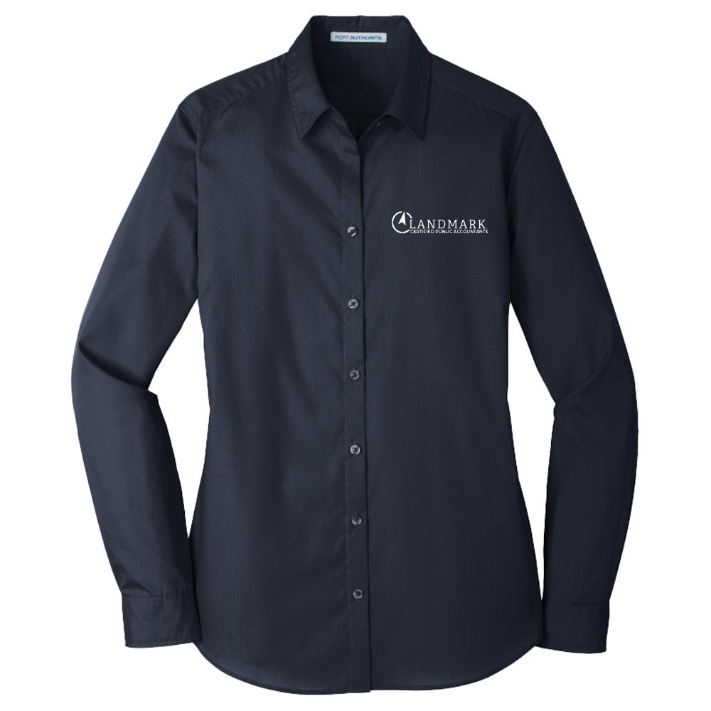Landmark Port Authority® Women's Long Sleeve Poplin Shirt