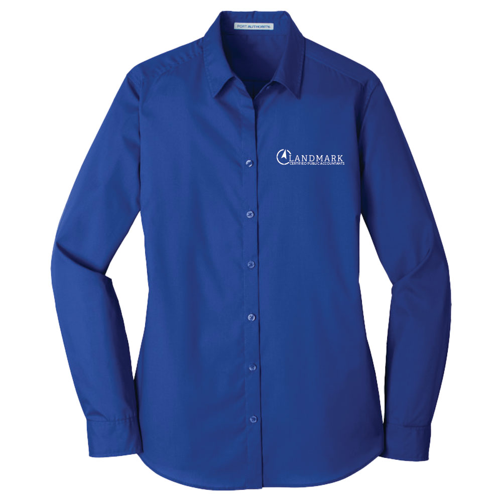 Landmark Port Authority® Women's Long Sleeve Poplin Shirt