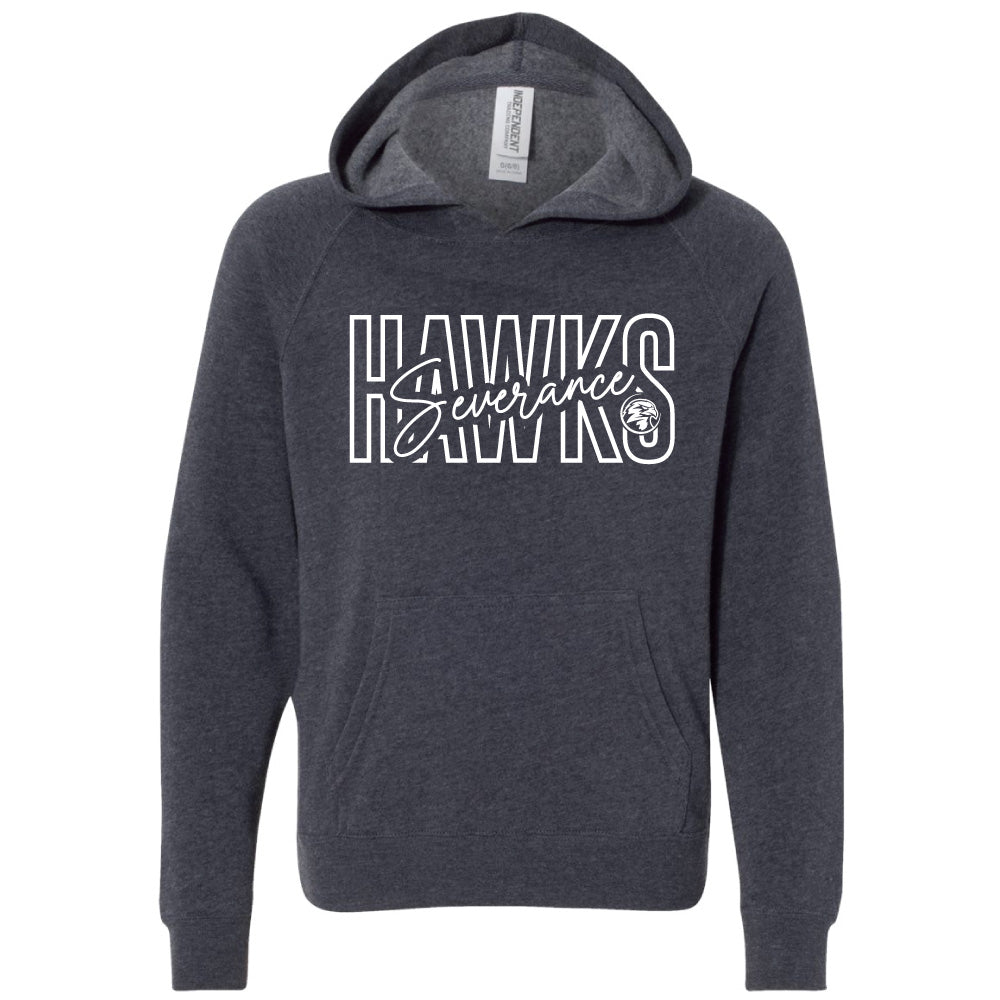Severance MS Youth & Adult Raglan Hooded Sweatshirt (Block Logo)