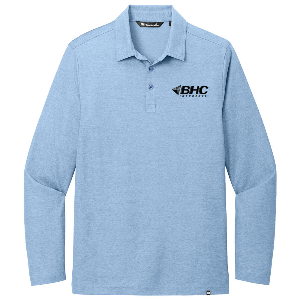BHC Insurance TravisMathew Men's Oceanside Heather Long Sleeve Polo