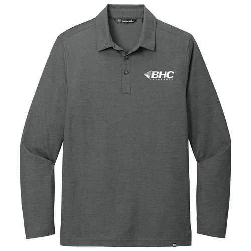 BHC Insurance TravisMathew Men's Oceanside Heather Long Sleeve Polo