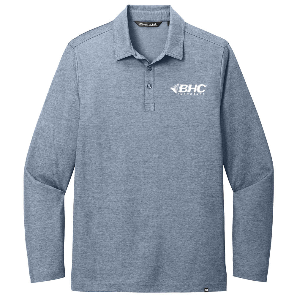 BHC Insurance TravisMathew Men's Oceanside Heather Long Sleeve Polo
