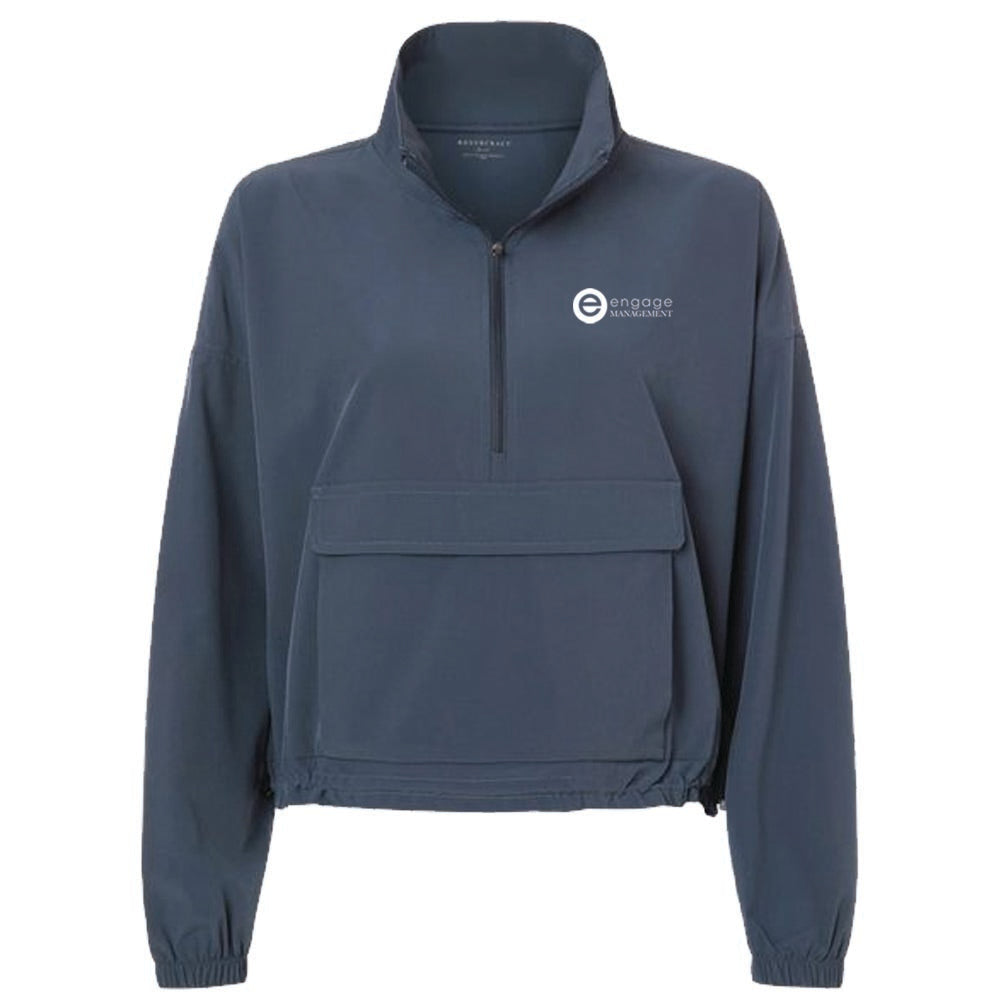 Engage Management Boxercraft Women's Stretch Woven Quarter-Zip Pullover