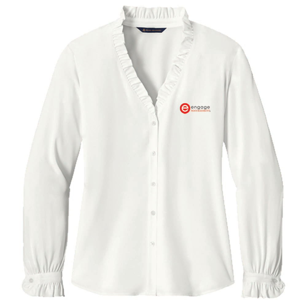 Engage Management Brooks Brothers® Women’s Long Sleeve Ruffle Collar Blouse