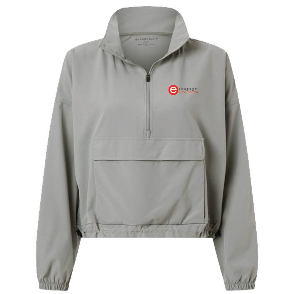 Engage Management Boxercraft Women's Stretch Woven Quarter-Zip Pullover