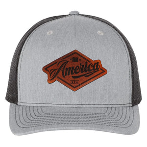 America Diamond Genuine Leather Patch Hat