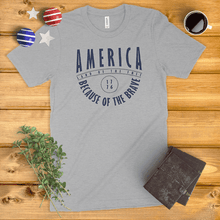 Load image into Gallery viewer, America Land of the Free, Because of the Brave Ladies&#39; T-Shirt
