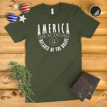 Load image into Gallery viewer, America Land of the Free, Because of the Brave Ladies&#39; T-Shirt
