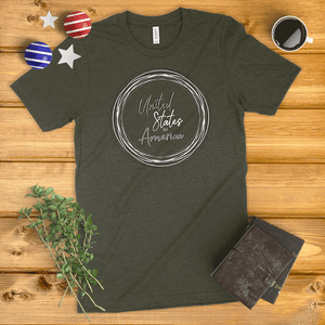 United States of America Circle Wreath Ladies' T-Shirt