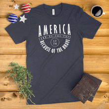 Load image into Gallery viewer, America Land of the Free, Because of the Brave Ladies&#39; T-Shirt
