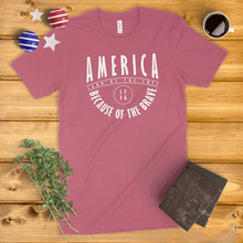 Load image into Gallery viewer, America Land of the Free, Because of the Brave Ladies&#39; T-Shirt
