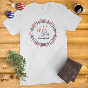 United States of America Circle Wreath Ladies' T-Shirt