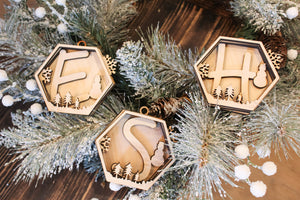 Hexagon Initial Ornament