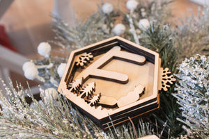 Hexagon Initial Ornament
