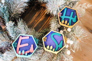 Hexagon Initial Ornament