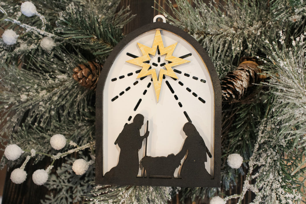 3D Nativity Silhouette Ornament