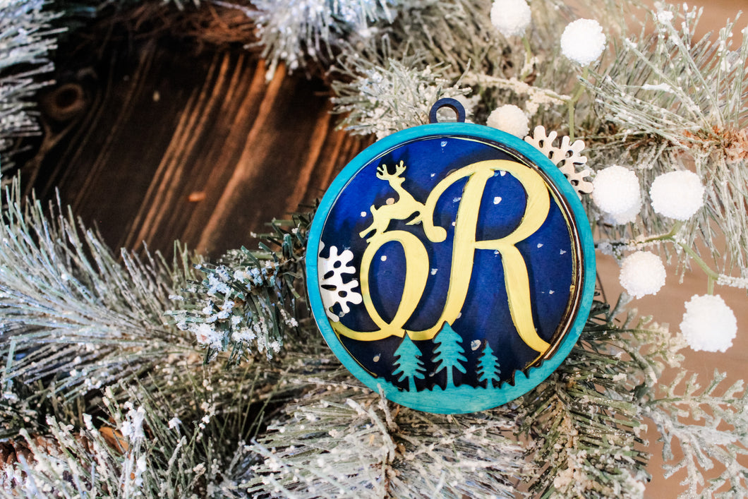 Round Initial Ornament