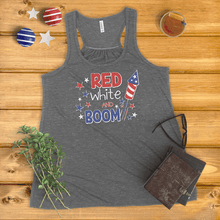 Load image into Gallery viewer, Red, White &amp; Boom Ladies&#39; Tank Top
