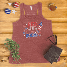Load image into Gallery viewer, Red, White &amp; Boom Ladies&#39; Tank Top
