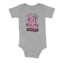 Load image into Gallery viewer, All Things Are Possible Pink Galaxy Onesie
