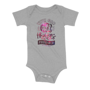 All Things Are Possible Pink Galaxy Onesie