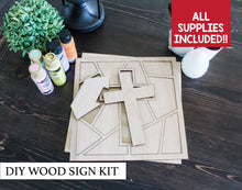 Load image into Gallery viewer, DIY Cross Stained Glass Mosaic Sign

