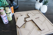 Load image into Gallery viewer, DIY Cross Stained Glass Mosaic Sign
