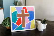 Load image into Gallery viewer, DIY Cross Stained Glass Mosaic Sign
