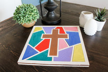 Load image into Gallery viewer, DIY Cross Stained Glass Mosaic Sign
