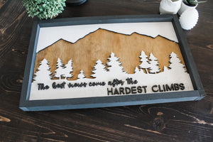 Hardest Climbs Wood Sign