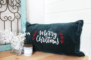 Merry Christmas Velvet Pillow Cover