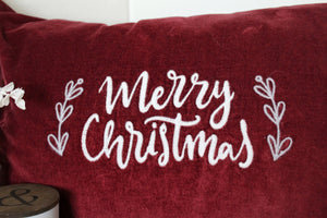 Merry Christmas Velvet Pillow Cover