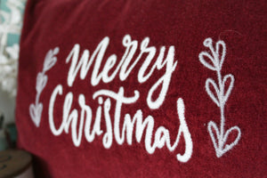 Merry Christmas Velvet Pillow Cover