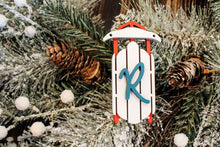 Load image into Gallery viewer, Old Fashioned Sled Initial Ornament
