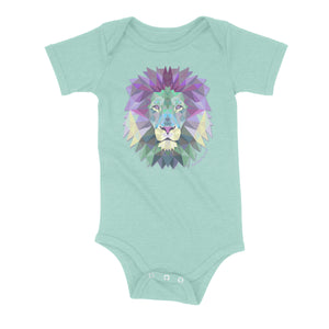 Geometric Purple Lion, Revelation 5:5 Onesie